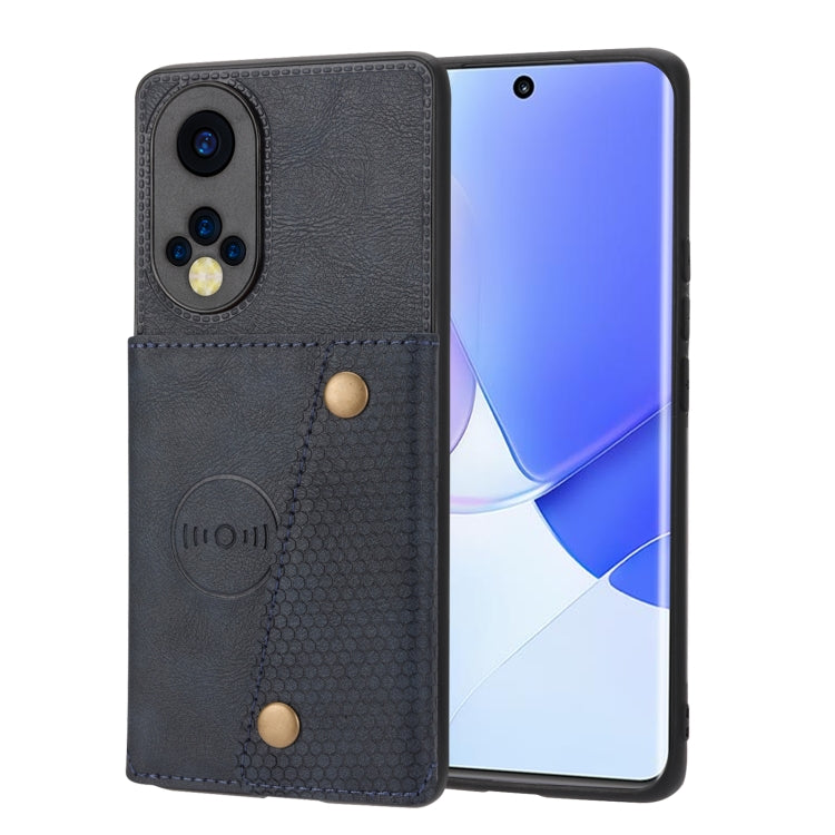 For Huawei Nova 9 Double Buckle PU + TPU Shockproof Magnetic Phone Case