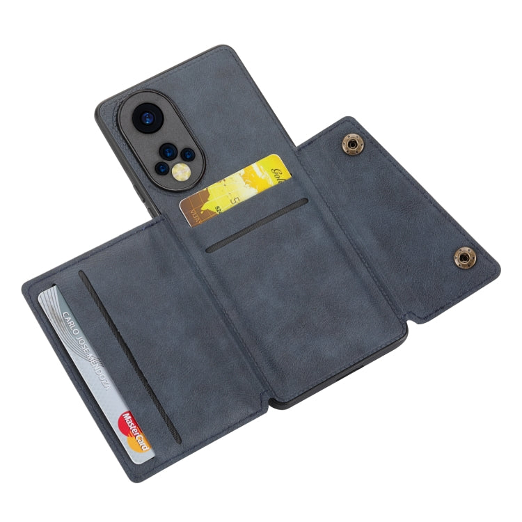 For Huawei Nova 9 Double Buckle PU + TPU Shockproof Magnetic Phone Case