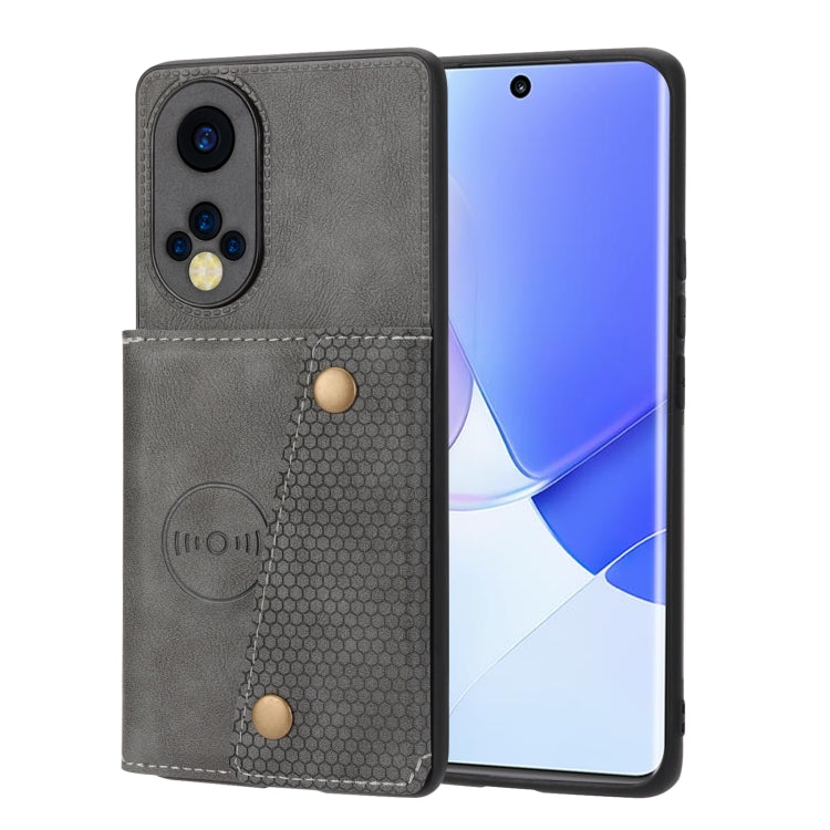 For Huawei Nova 9 Double Buckle PU + TPU Shockproof Magnetic Phone Case