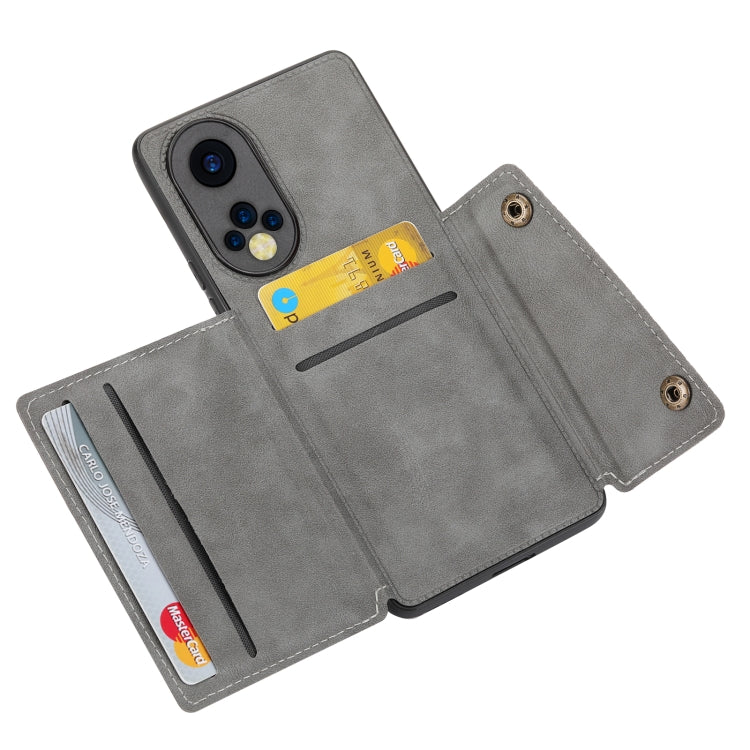 For Huawei Nova 9 Double Buckle PU + TPU Shockproof Magnetic Phone Case