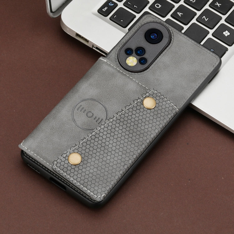 For Huawei Nova 9 Double Buckle PU + TPU Shockproof Magnetic Phone Case