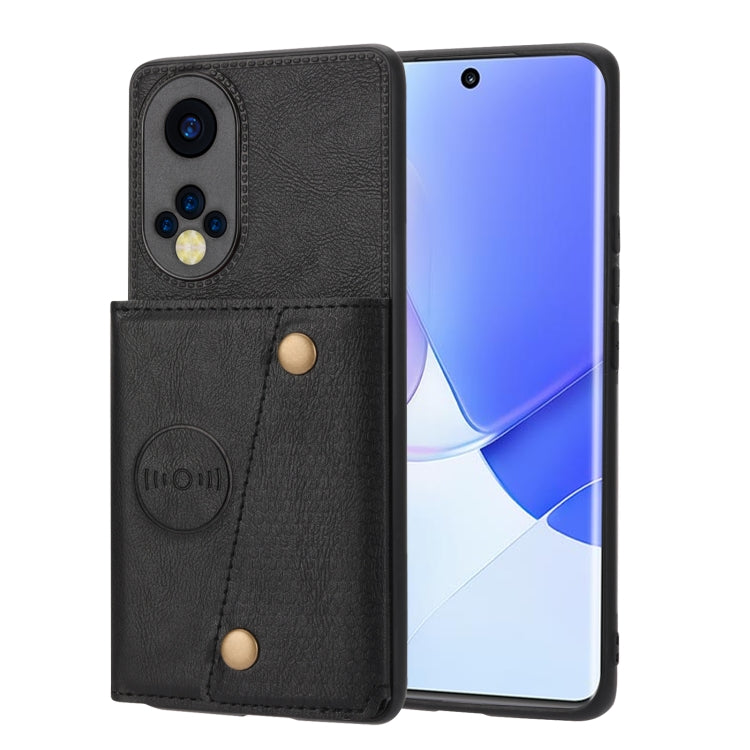 For Huawei Nova 9 Double Buckle PU + TPU Shockproof Magnetic Phone Case