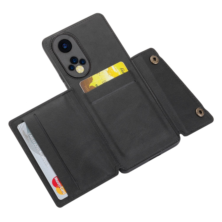 For Huawei Nova 9 Double Buckle PU + TPU Shockproof Magnetic Phone Case