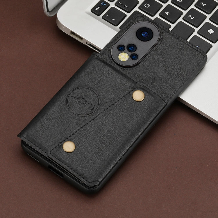 For Huawei Nova 9 Double Buckle PU + TPU Shockproof Magnetic Phone Case