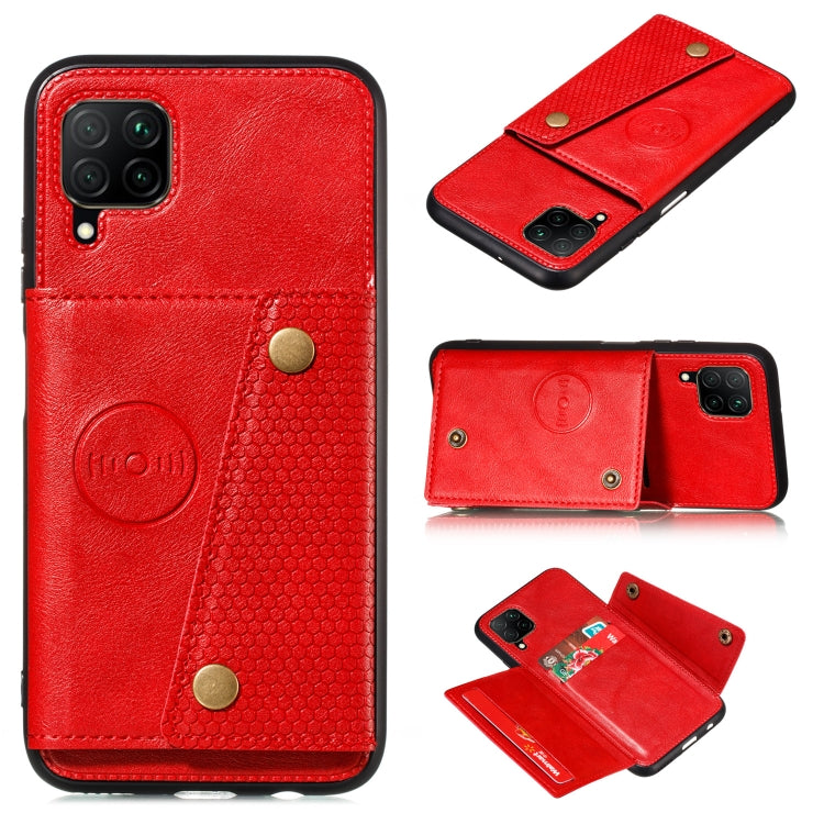 For Samsung Galaxy M32 4G Double Buckle PU + TPU Shockproof Magnetic Phone Case