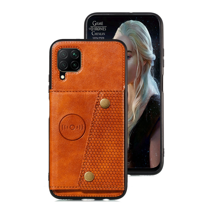 For Samsung Galaxy M32 4G Double Buckle PU + TPU Shockproof Magnetic Phone Case