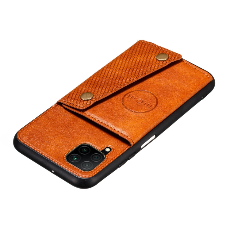 For Samsung Galaxy M32 4G Double Buckle PU + TPU Shockproof Magnetic Phone Case