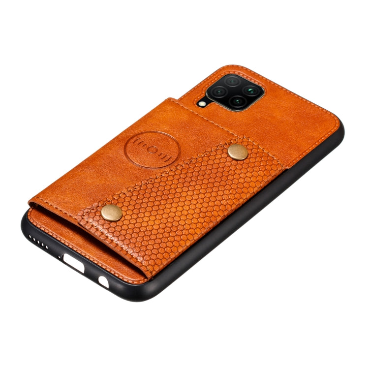 For Samsung Galaxy M32 4G Double Buckle PU + TPU Shockproof Magnetic Phone Case