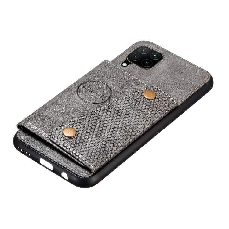 For Samsung Galaxy M32 4G Double Buckle PU + TPU Shockproof Magnetic Phone Case