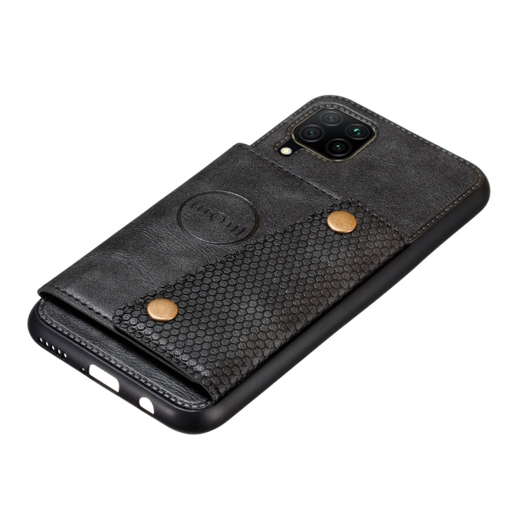 For Samsung Galaxy M32 4G Double Buckle PU + TPU Shockproof Magnetic Phone Case