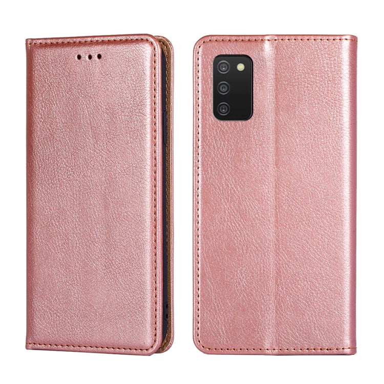 For Samsung Galaxy A03s 165.85mm Gloss Oil Solid Color Magnetic Leather Phone Case