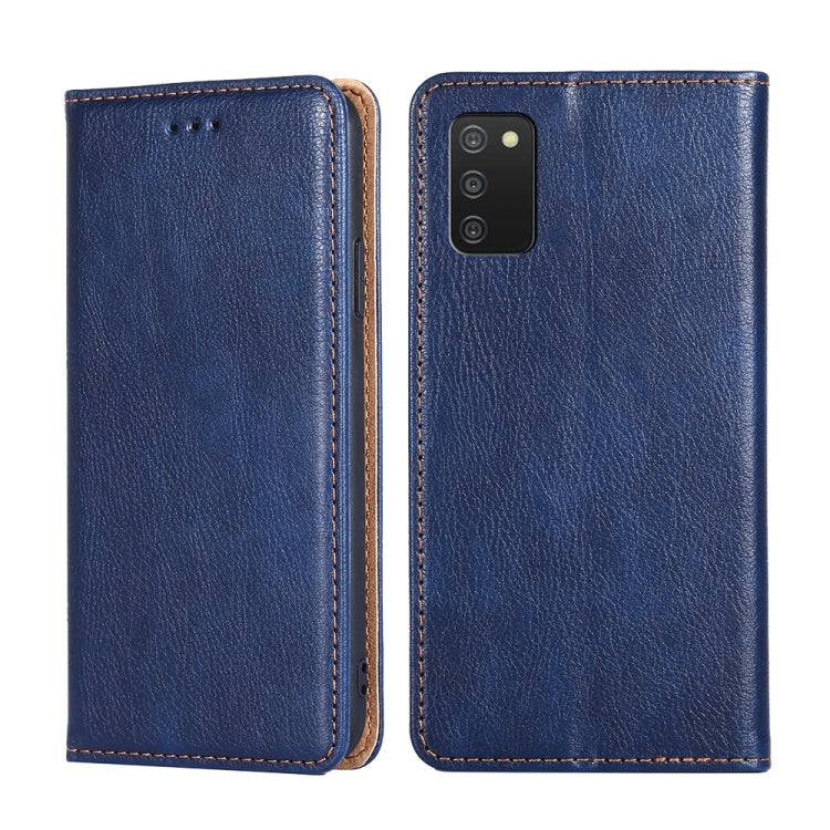 For Samsung Galaxy A03s 165.85mm Gloss Oil Solid Color Magnetic Leather Phone Case