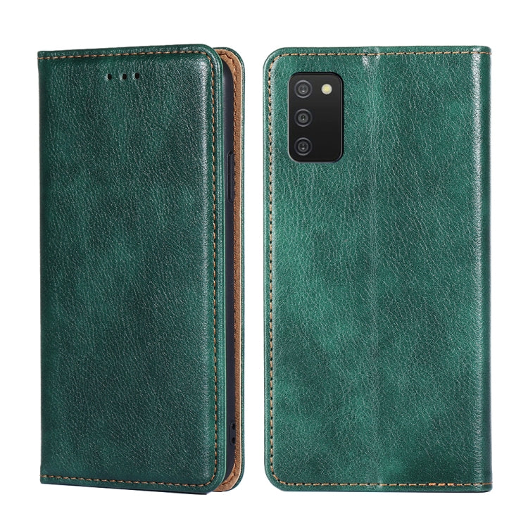 For Samsung Galaxy A03s 165.85mm Gloss Oil Solid Color Magnetic Leather Phone Case