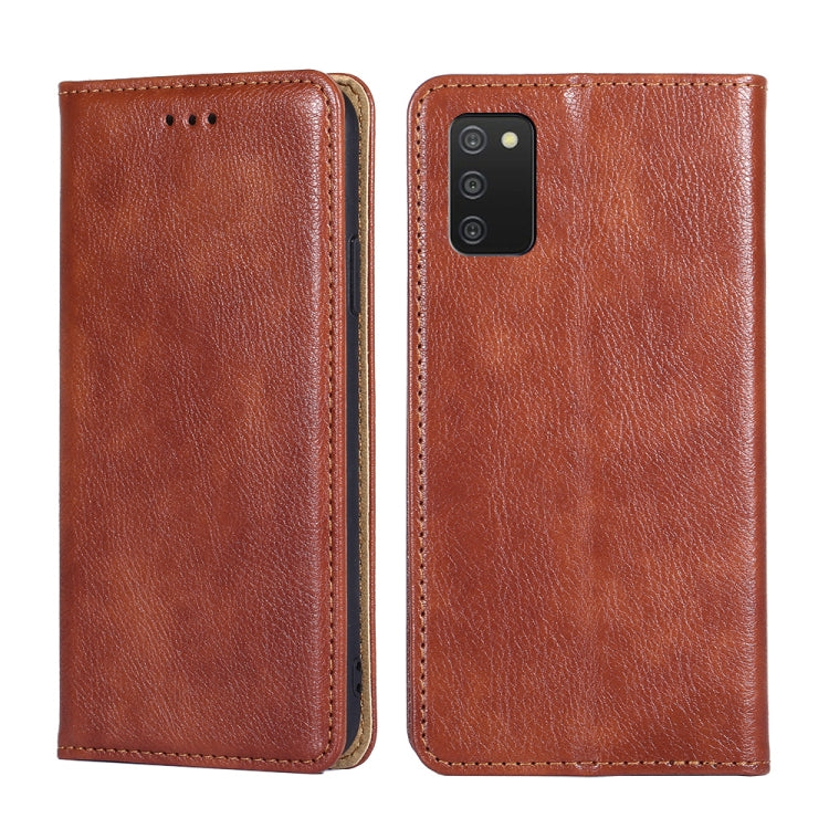 For Samsung Galaxy A03s 165.85mm Gloss Oil Solid Color Magnetic Leather Phone Case