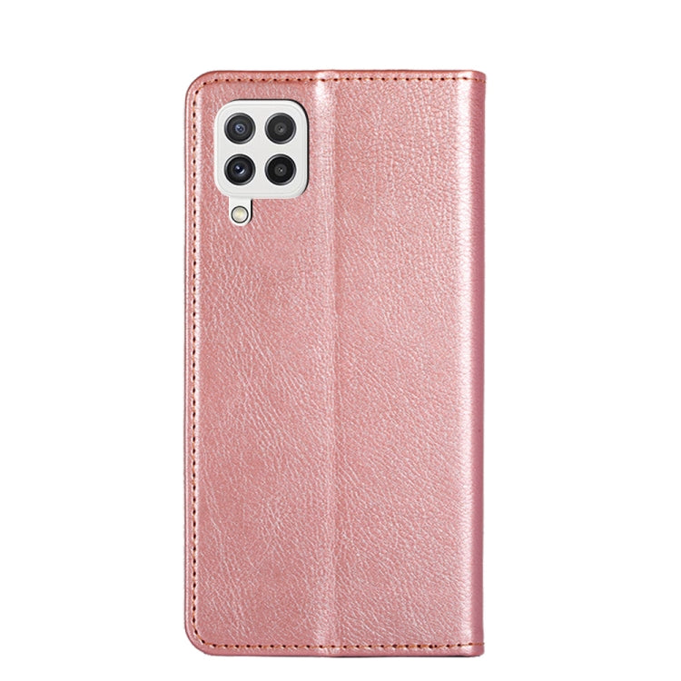 For Samsung Galaxy A22 4G Gloss Oil Solid Color Magnetic Leather Phone Case