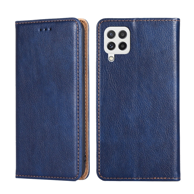 For Samsung Galaxy A22 4G Gloss Oil Solid Color Magnetic Leather Phone Case
