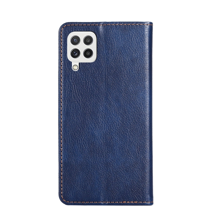 For Samsung Galaxy A22 4G Gloss Oil Solid Color Magnetic Leather Phone Case