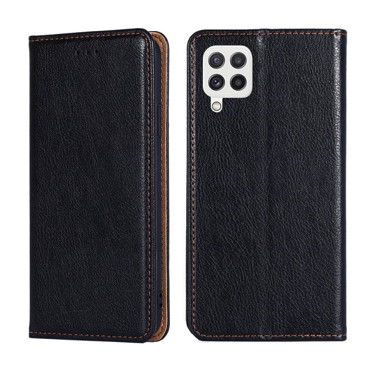For Samsung Galaxy A22 5G Gloss Oil Solid Color Magnetic Leather Phone Case