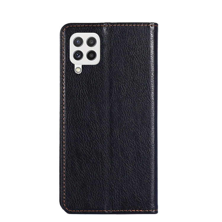 For Samsung Galaxy A22 5G Gloss Oil Solid Color Magnetic Leather Phone Case