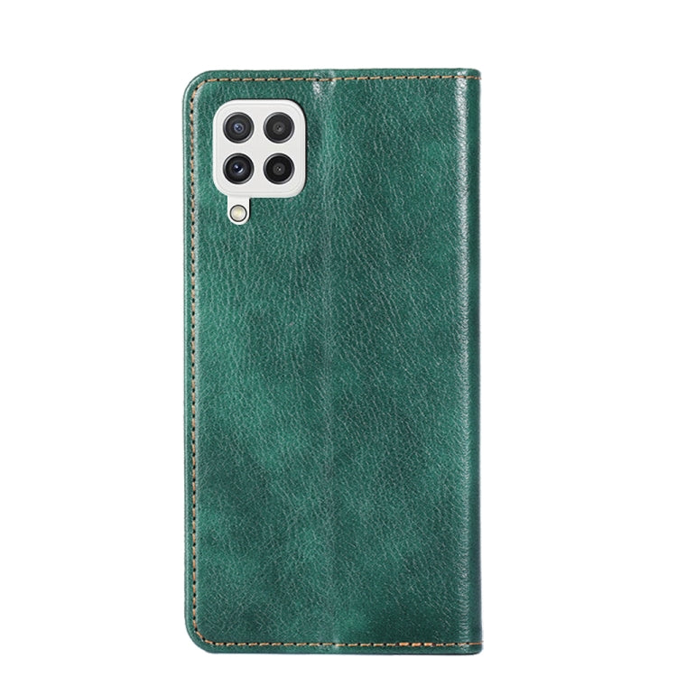 For Samsung Galaxy A22 5G Gloss Oil Solid Color Magnetic Leather Phone Case