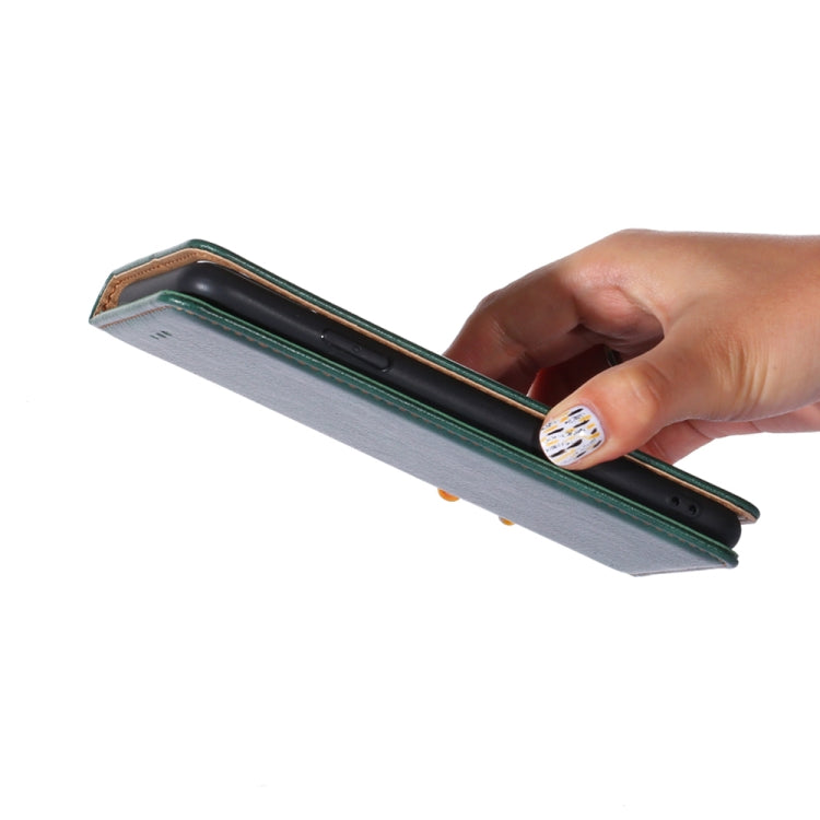 For Samsung Galaxy A22 5G Gloss Oil Solid Color Magnetic Leather Phone Case
