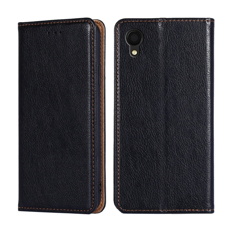 For Samsung Galaxy A22 5G Japan Gloss Oil Solid Color Magnetic Leather Phone Case