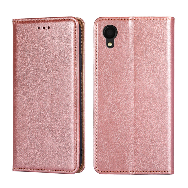 For Samsung Galaxy A22 5G Japan Gloss Oil Solid Color Magnetic Leather Phone Case