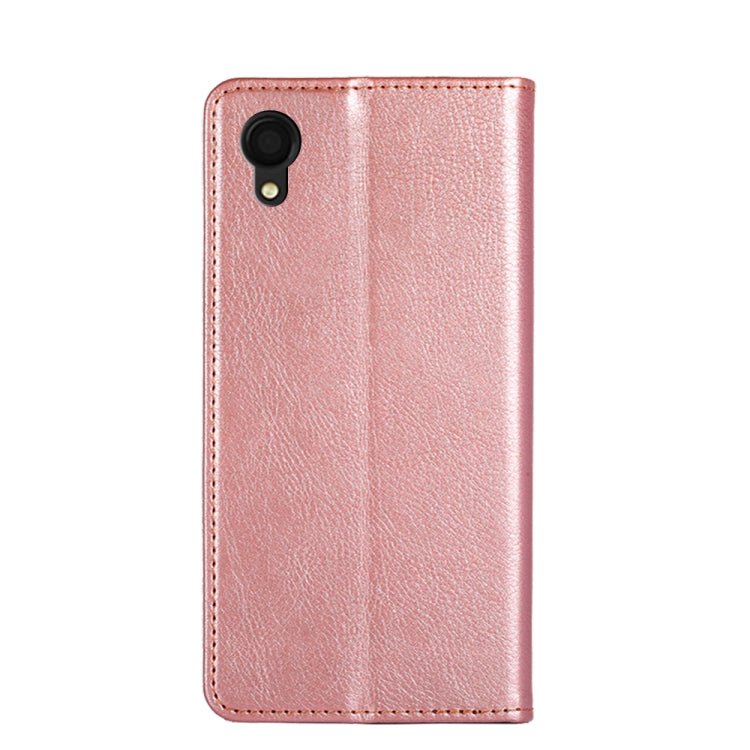 For Samsung Galaxy A22 5G Japan Gloss Oil Solid Color Magnetic Leather Phone Case