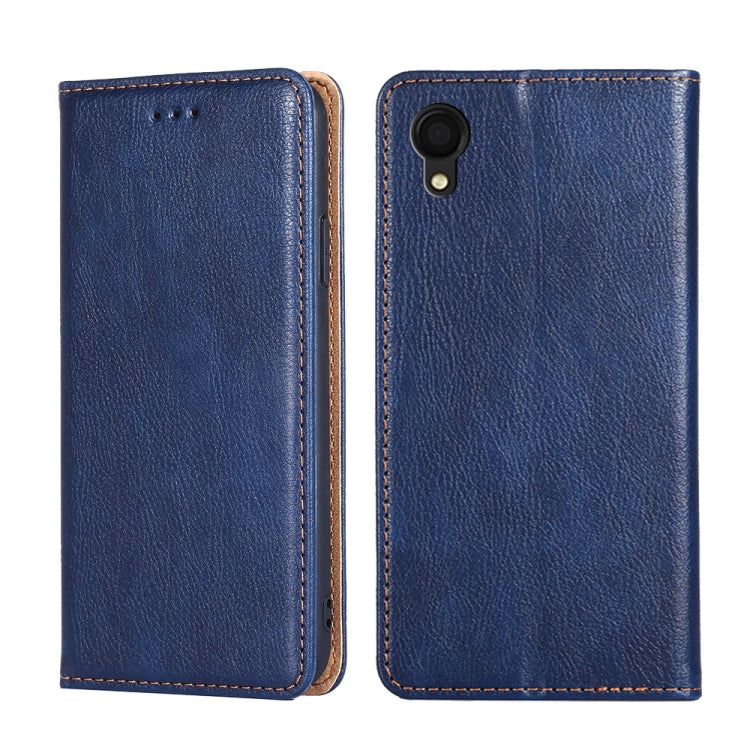 For Samsung Galaxy A22 5G Japan Gloss Oil Solid Color Magnetic Leather Phone Case
