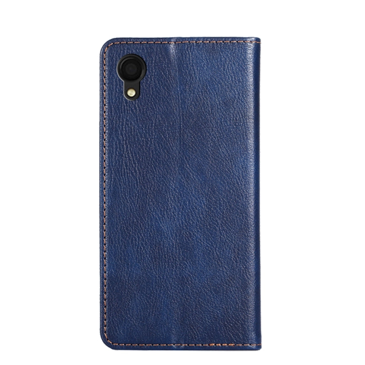 For Samsung Galaxy A22 5G Japan Gloss Oil Solid Color Magnetic Leather Phone Case
