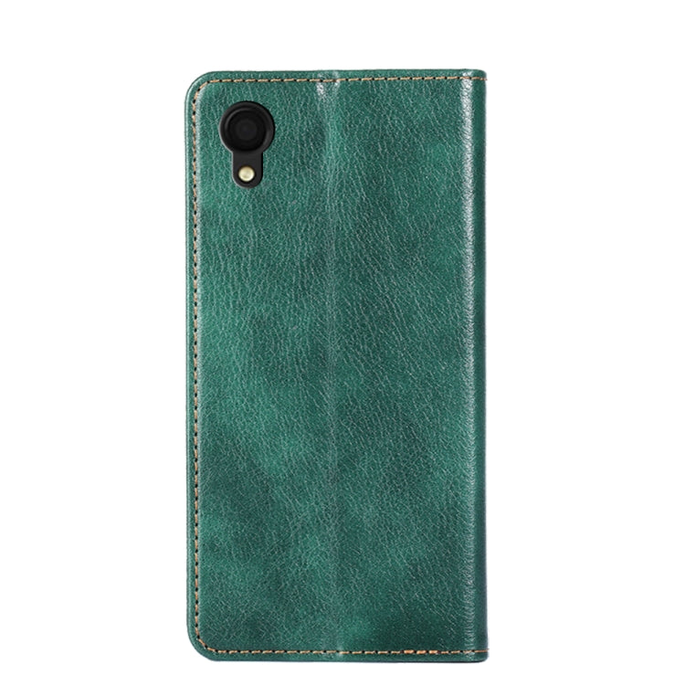 For Samsung Galaxy A22 5G Japan Gloss Oil Solid Color Magnetic Leather Phone Case