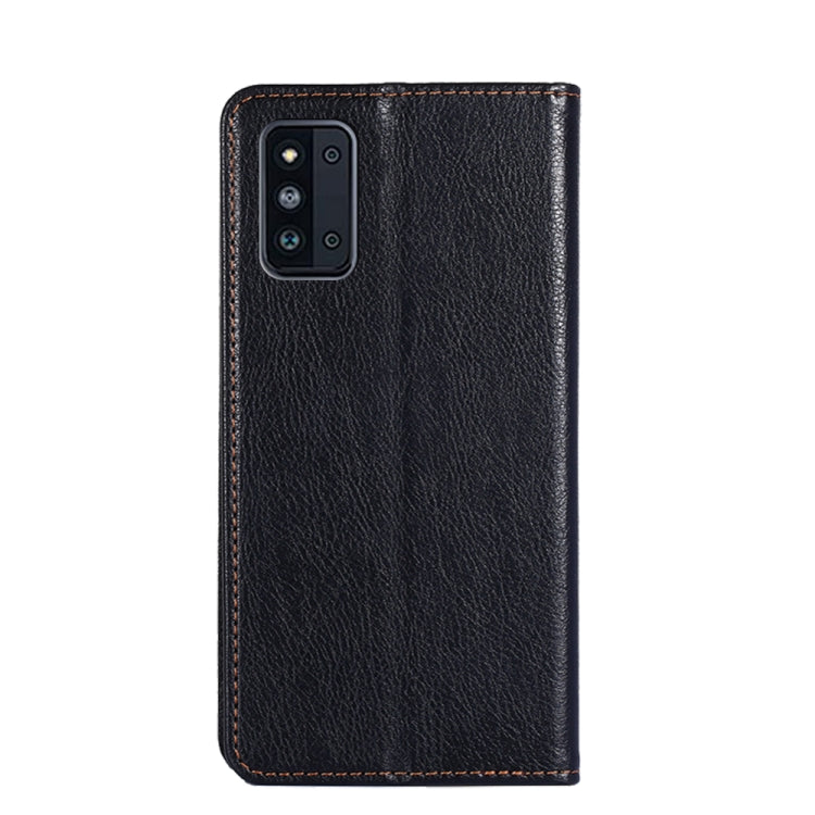 For Samsung Galaxy F52 5G Gloss Oil Solid Color Magnetic Leather Phone Case