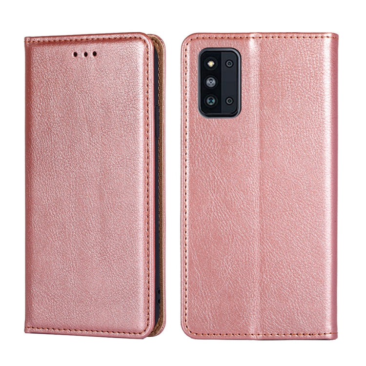 For Samsung Galaxy F52 5G Gloss Oil Solid Color Magnetic Leather Phone Case