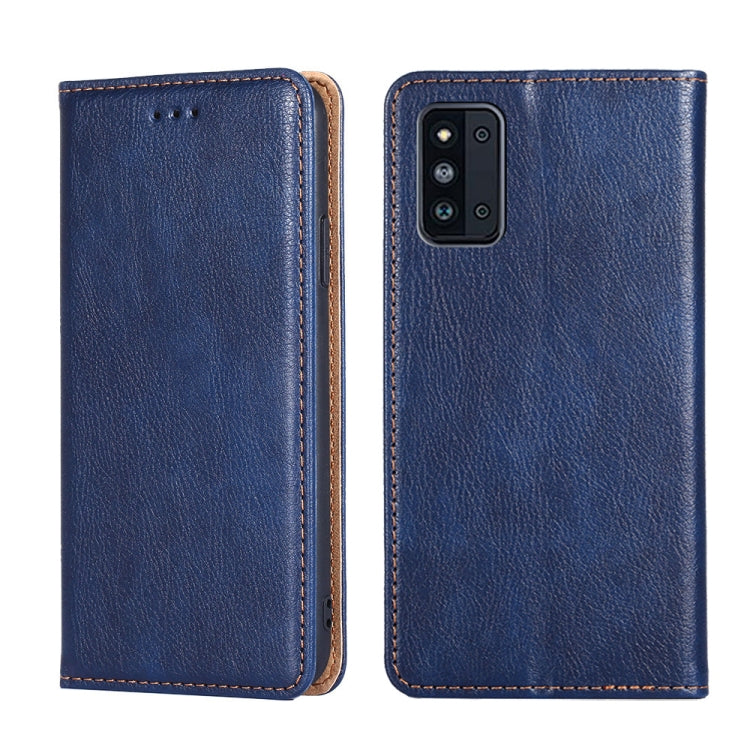 For Samsung Galaxy F52 5G Gloss Oil Solid Color Magnetic Leather Phone Case