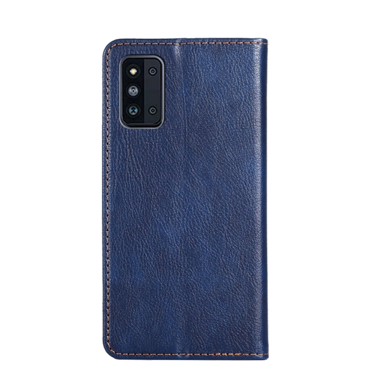 For Samsung Galaxy F52 5G Gloss Oil Solid Color Magnetic Leather Phone Case