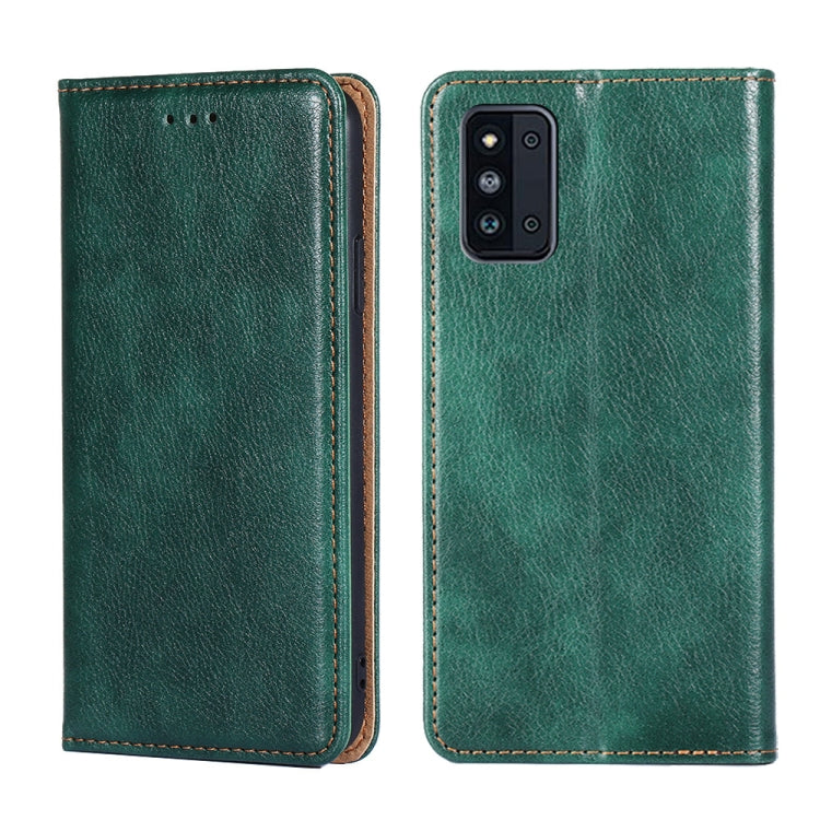For Samsung Galaxy F52 5G Gloss Oil Solid Color Magnetic Leather Phone Case