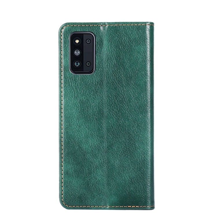 For Samsung Galaxy F52 5G Gloss Oil Solid Color Magnetic Leather Phone Case