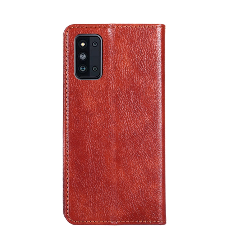 For Samsung Galaxy F52 5G Gloss Oil Solid Color Magnetic Leather Phone Case
