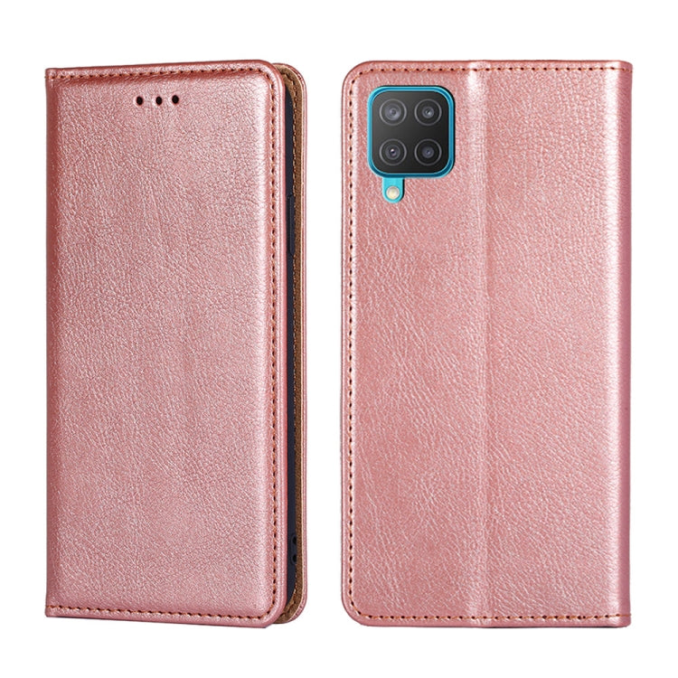 For Samsung Galaxy M12 / F12 Gloss Oil Solid Color Magnetic Leather Phone Case