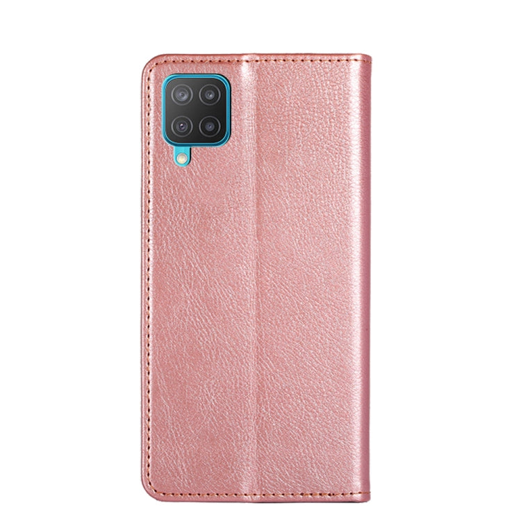 For Samsung Galaxy M12 / F12 Gloss Oil Solid Color Magnetic Leather Phone Case