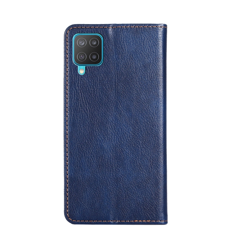 For Samsung Galaxy M12 / F12 Gloss Oil Solid Color Magnetic Leather Phone Case