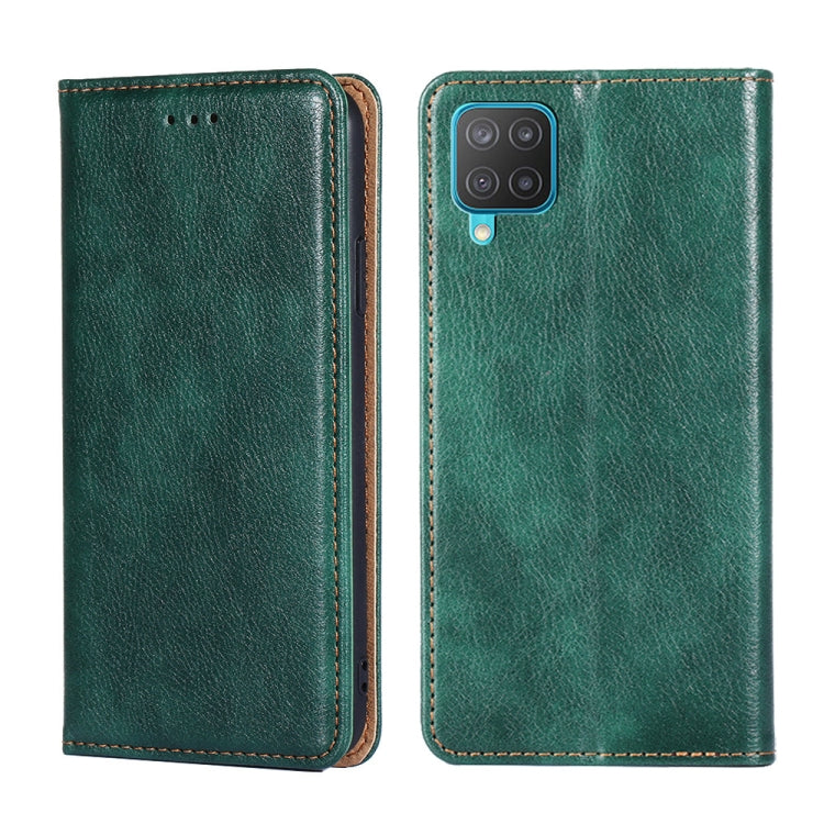 For Samsung Galaxy M12 / F12 Gloss Oil Solid Color Magnetic Leather Phone Case