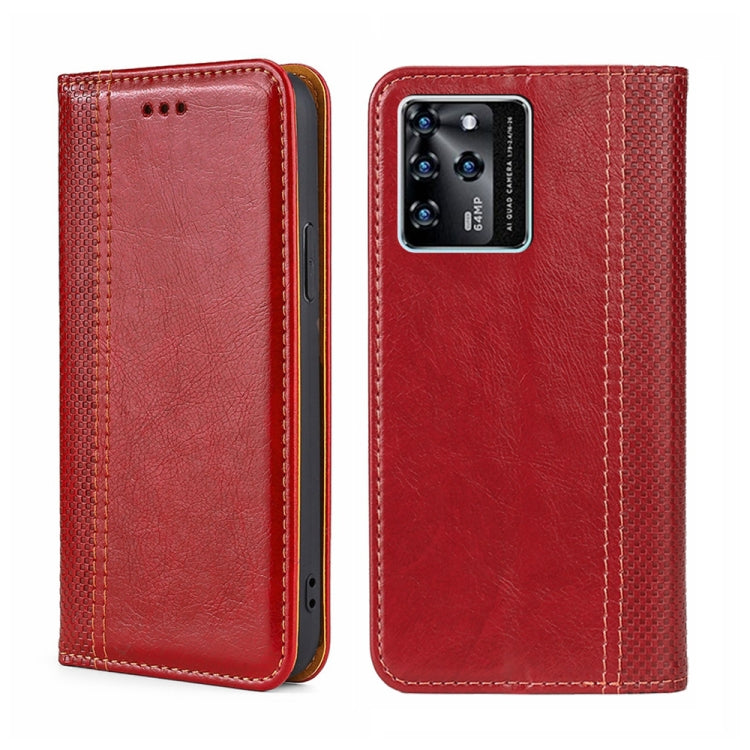 For ZTE Blabe V30 Grid Texture Magnetic Flip Leather Phone Case