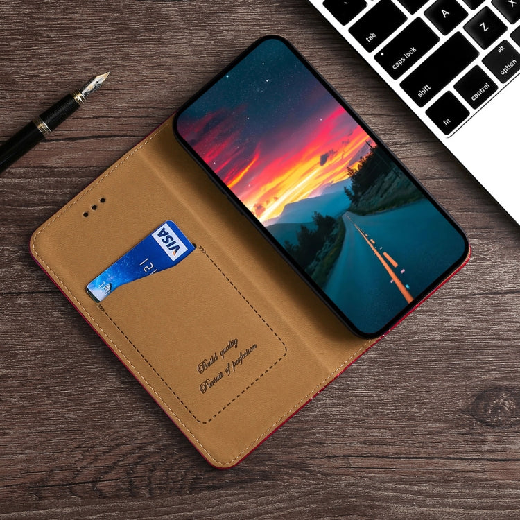 For ZTE Blabe V30 Grid Texture Magnetic Flip Leather Phone Case