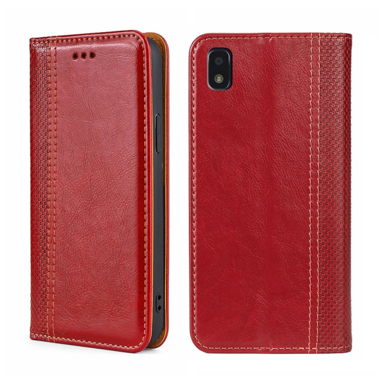 For ZTE Blade L210 Grid Texture Magnetic Flip Leather Phone Case