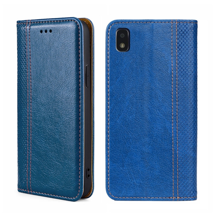 For ZTE Blade L210 Grid Texture Magnetic Flip Leather Phone Case