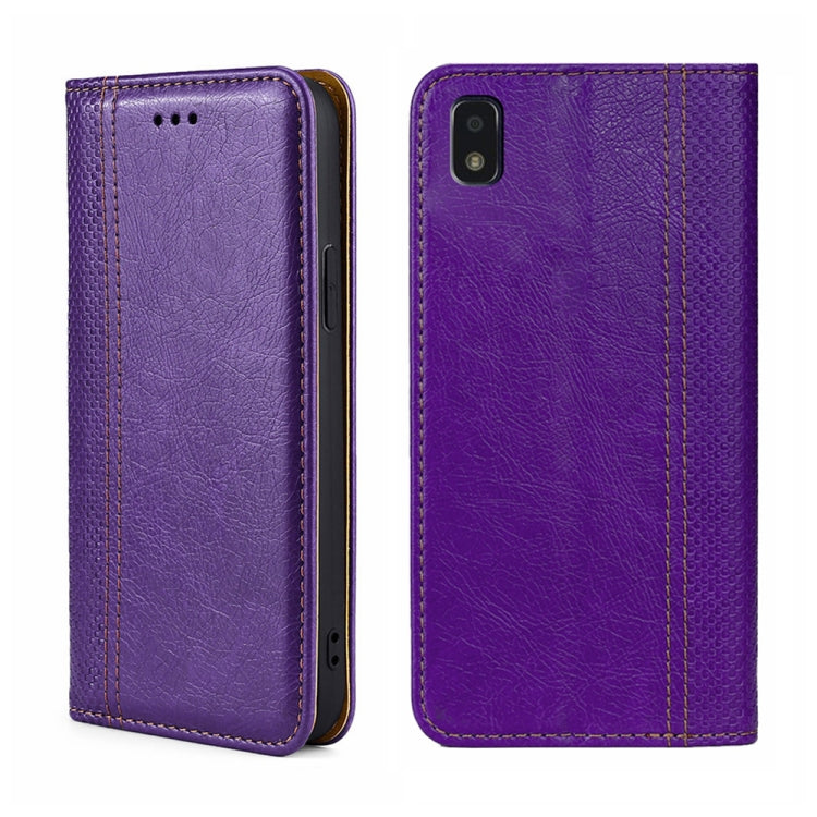 For ZTE Blade L210 Grid Texture Magnetic Flip Leather Phone Case