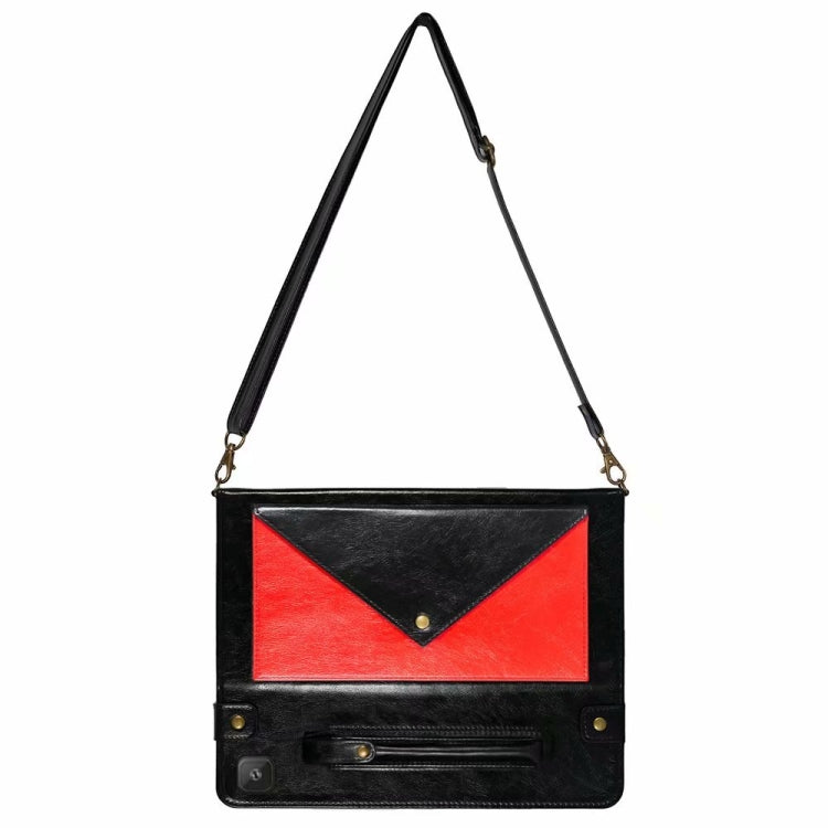 For Samsung Galaxy Tab A7 T500/T505 Envelope Color Matching Leather Tablet Case(Black Red)