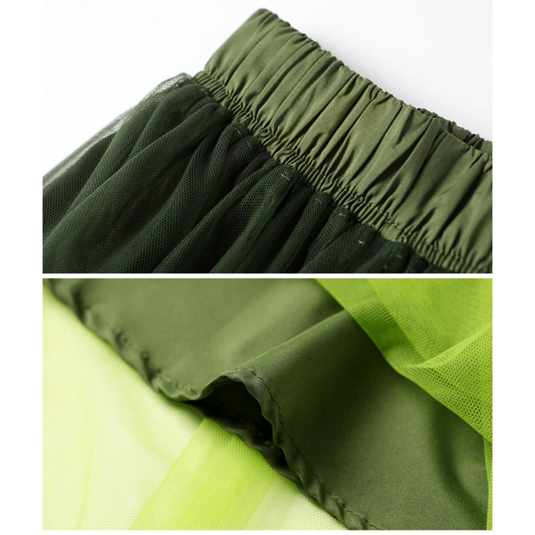 Breathable Knit Sweater Tops and Smudge Double Layer Swing Long Skirt Two Piece Set, Size: