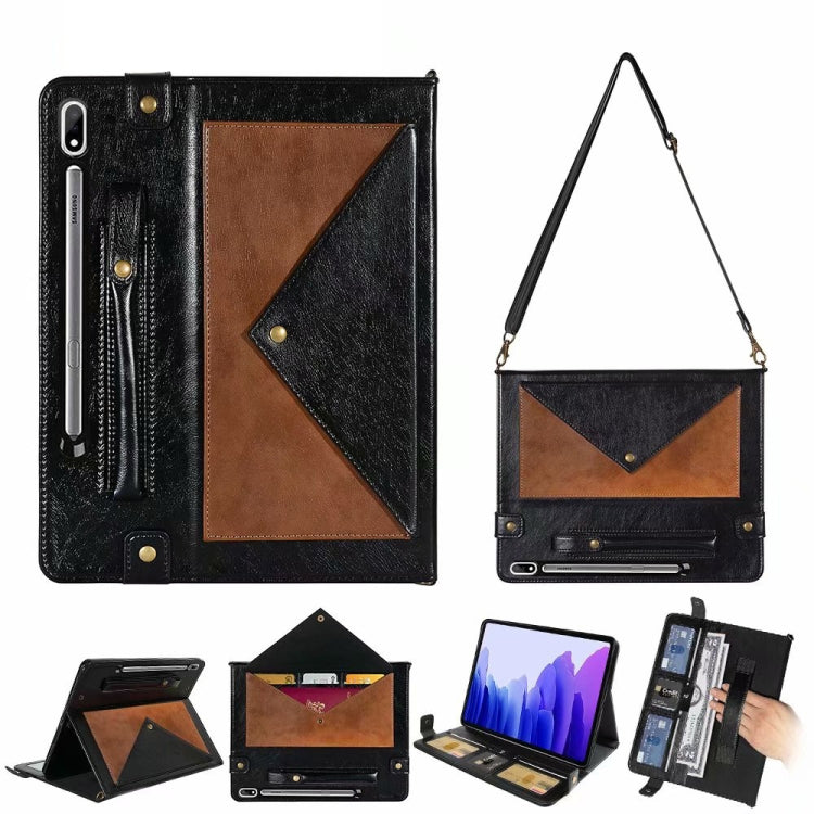 For Samsung Galaxy Tab S7 FE T730/T735 Envelope Color Matching Leather Tablet Case